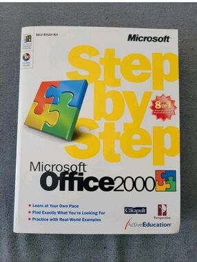 Vintage Microsoft Office 2000 8 In 1 Step by Step Self Study Kit With NEW CD Rom